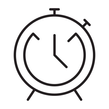 table clock icon, table clock vector, simple line clock, wall clock, black and white line clock icons