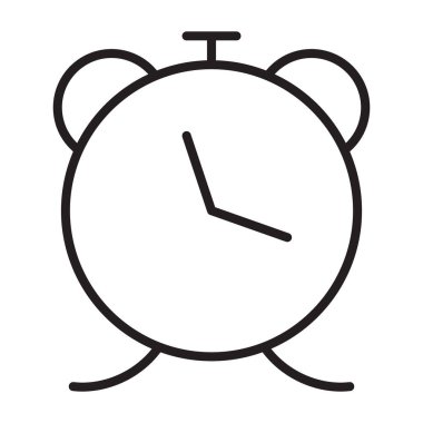 table clock icon, table clock vector, simple line clock, wall clock, black and white line clock icons