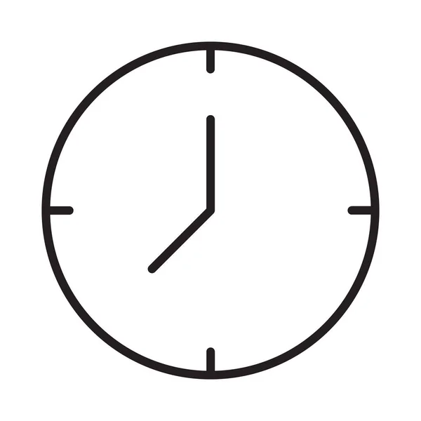 表时钟图标 表时钟向量 单行时钟 黑白线时钟图标 — 图库矢量图片