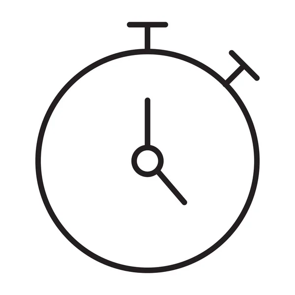 表时钟图标 表时钟向量 单行时钟 黑白线时钟图标 — 图库矢量图片