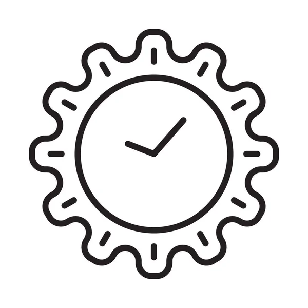 Table Clock Icon Table Clock Vector Simple Line Clock Wall — Stok Vektör