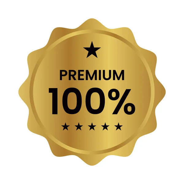 Premium 100 Prozent Etikett Siegel Aufkleber Stempel Tag Vektor Symbol — Stockvektor