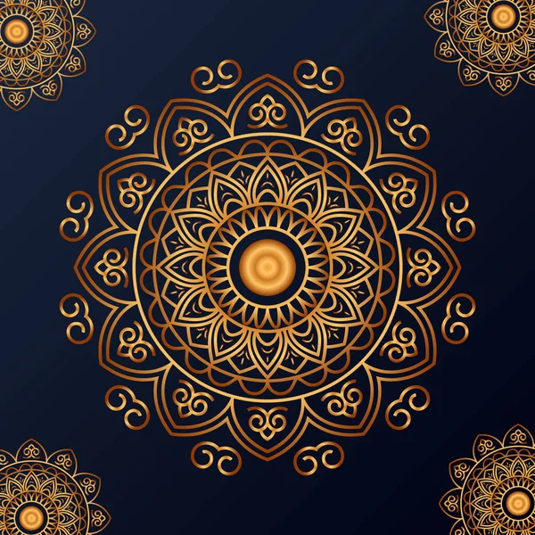 Luxury Mandala Vector Design Golden Color Islamic Pattern Ramadan Eid — Stock Vector