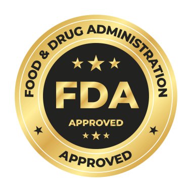 fda onaylı etiket, mühür, rozet, mühür, etiket, etiket, vektör, yiyecek ve ilaç yönetimi rozeti