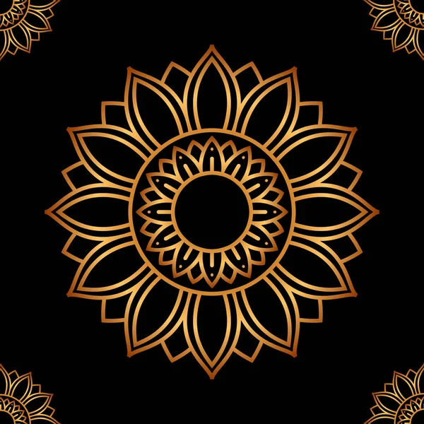 Lyxig Mandala Vektor Design Med Gyllene Färg Och Islamiska Mönster — Stock vektor