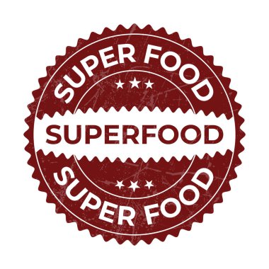 Superfood Rozeti, Süper Gıda Mührü, Superfood Etiketi, İşaret, Etiket, Etiket, Sembol, Amblem, Logo, Simge, Grunge Efektli Klasik Biçim