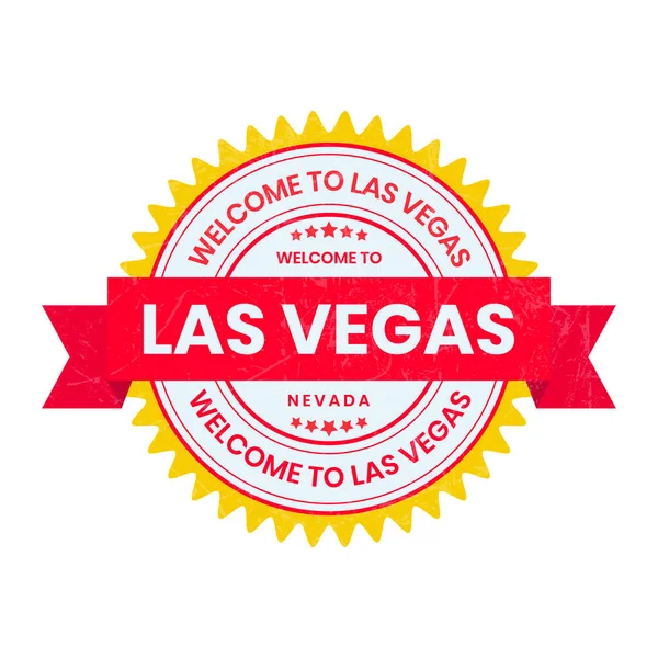 Welkom Las Vegas Usa Sign Badge Stempel Label Sticker Seal — Stockvector