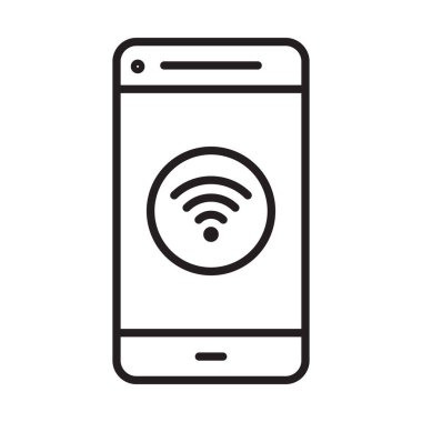 Wifi Simgesi Siyah Vektör, Cep Telefonu Simgesi, Cep Telefonu Simgesi