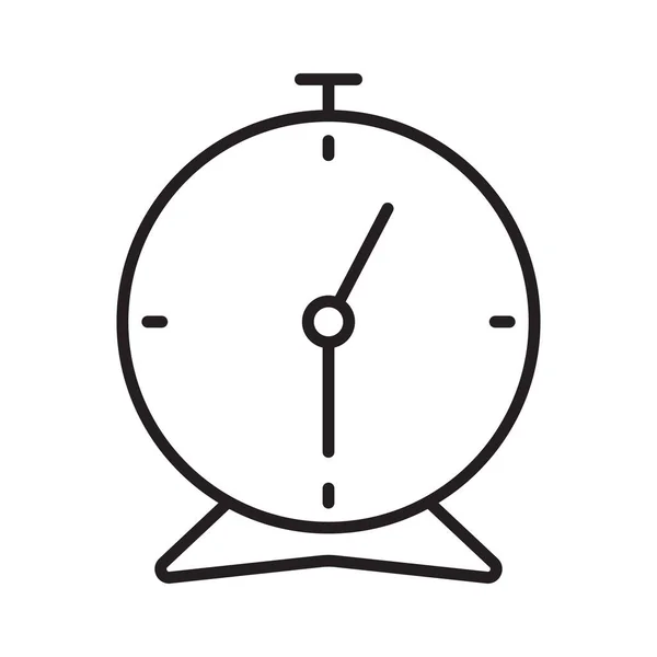 Sonnerie Vectorielle Icône Horloge Alarme Contour Icône Horloge Table Isolé — Image vectorielle