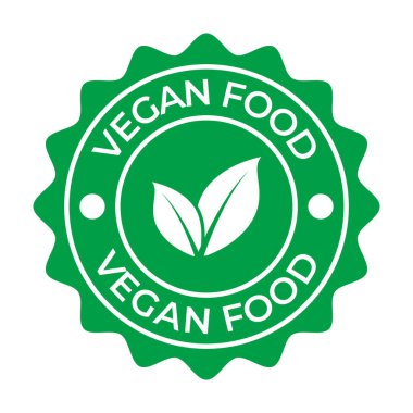 vegan food icon, vegan meal emblem icon vector for cbd label design, box design, social media post, supplement design elements clipart