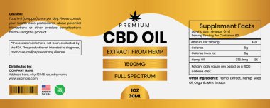 CBD Etiket Tasarım Şablonu, Dropper Şablonu, Ürün Tasarım Şablonu, Hemp CBD Yağ Etiketinden Ayıkla