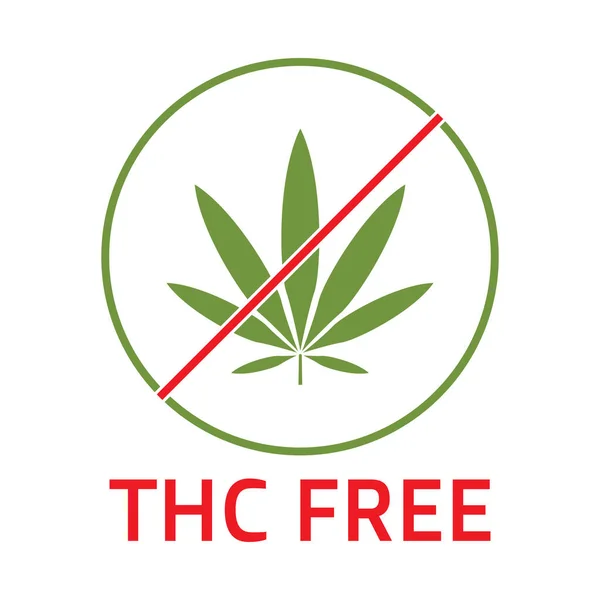 stock vector thc free badge, thc free stamp icon , thc free emblem, seal, tag, label for cbd hemp oil label design template elements with marijuana leaves