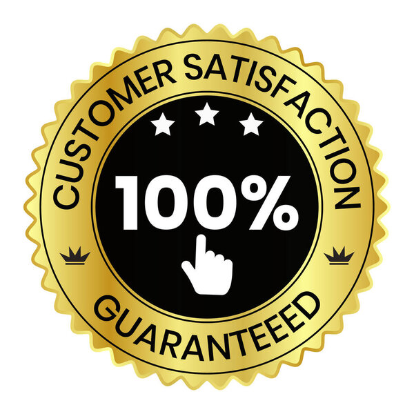 customer satisfaction icons, rubber, customer satisfaction badge, seal, stamp, sticker, customer satisfaction vector, 100 percent guarantee badge