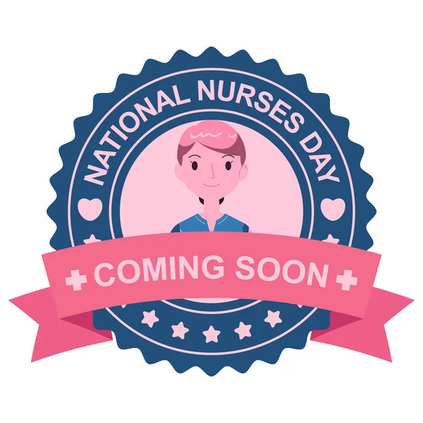 Insignia Del Día Nacional Las Enfermeras Semana Nacional Las Enfermeras — Vector de stock