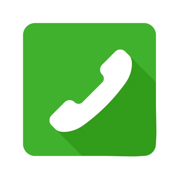 Verde Chamada Telefônica Plana Ícone Vetor Botão Aceitação Chamada Telefônica —  Vetores de Stock