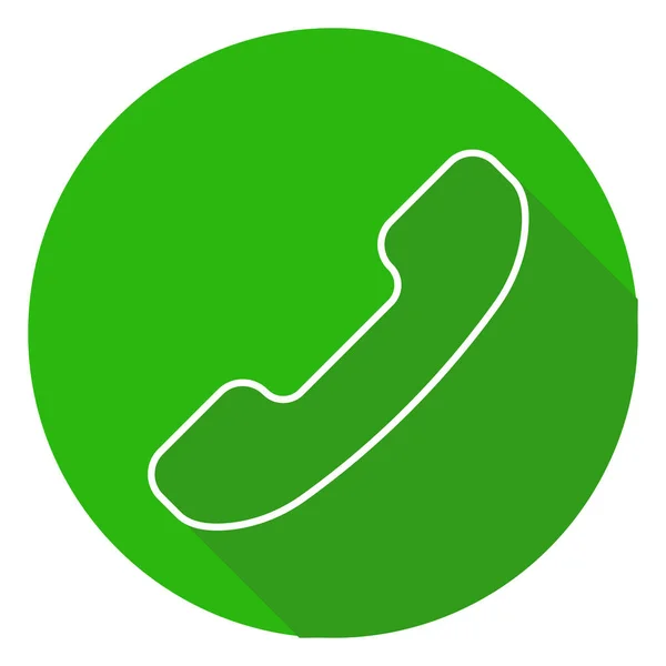 Зелений Телефонний Дзвінок Flat Icon Vector Телефонний Дзвінок Прийняти Кнопку — стоковий вектор
