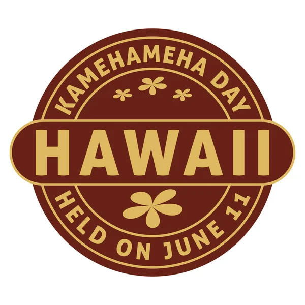 Kamehameha Day Design Badge Design Logo Banner Emblema Sello Pegatina — Vector de stock
