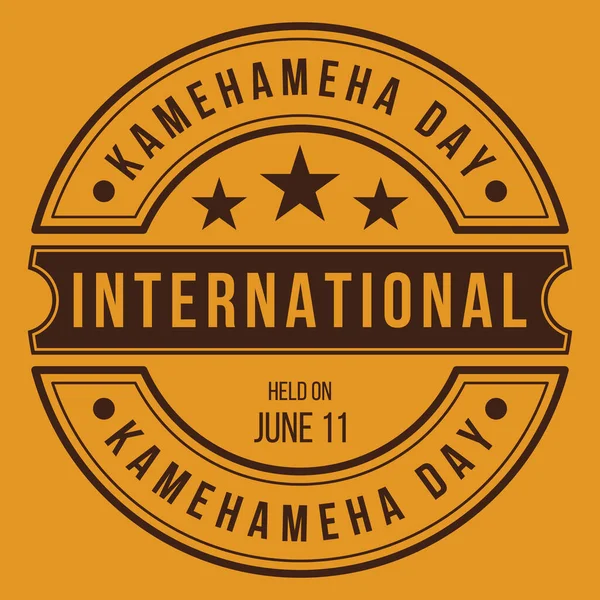 Kamehameha Day Design Badge Design Logo Banner Emblema Sello Pegatina — Vector de stock