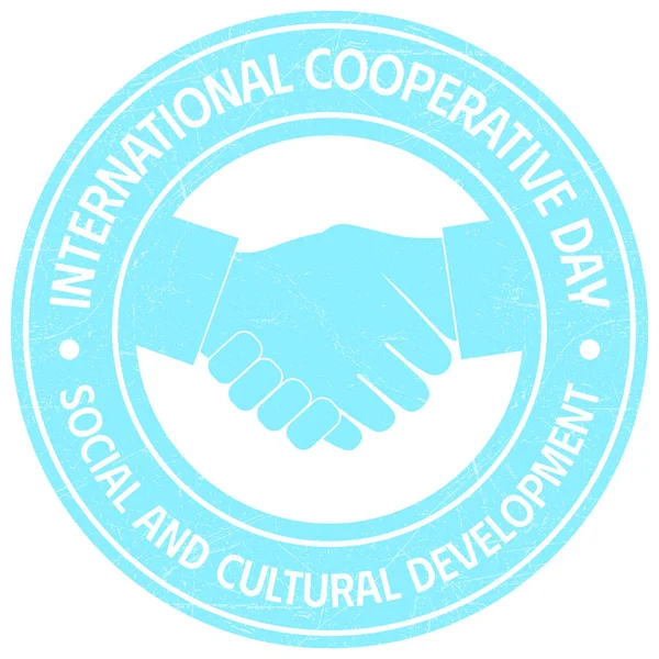 Día Internacional Las Cooperativas Diseñar Construir Beter World Badge Campaña — Vector de stock