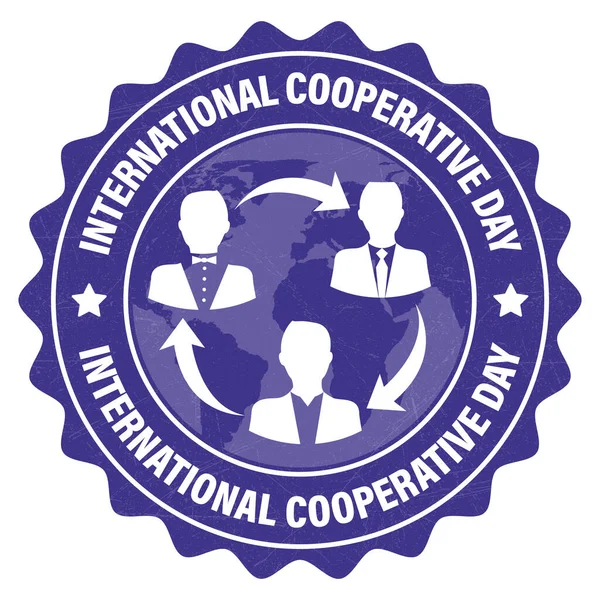 Día Internacional Las Cooperativas Diseñar Construir Beter World Badge Campaña — Vector de stock