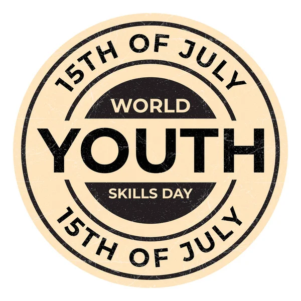 Plantilla Diseño Del Día Mundial Juventud Habilidad Diseño Insignia Emblema — Vector de stock