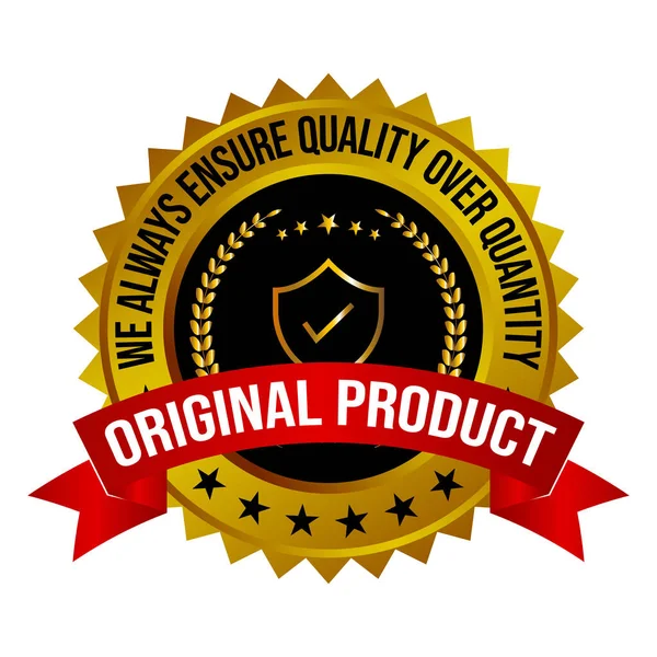 Certificazione Autenticità Badge 100 Originale Prodotto Timbro Logo Adesivo Patch — Vettoriale Stock