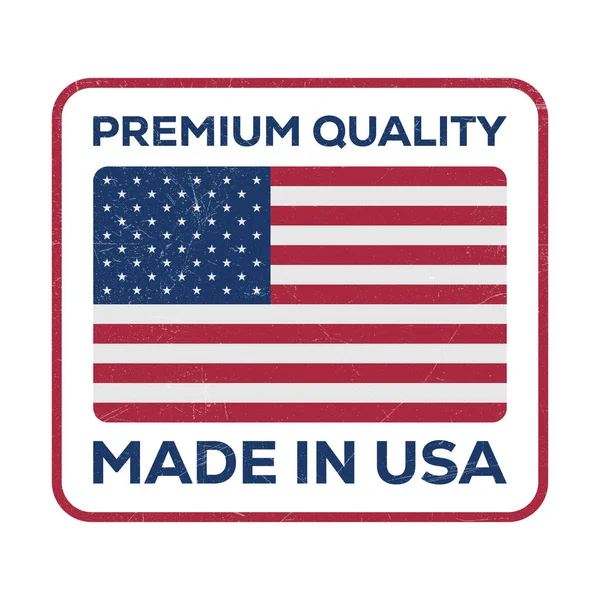 Made Usa Badge Made Usa Emblema Bandiera Americana Made Usa — Vettoriale Stock