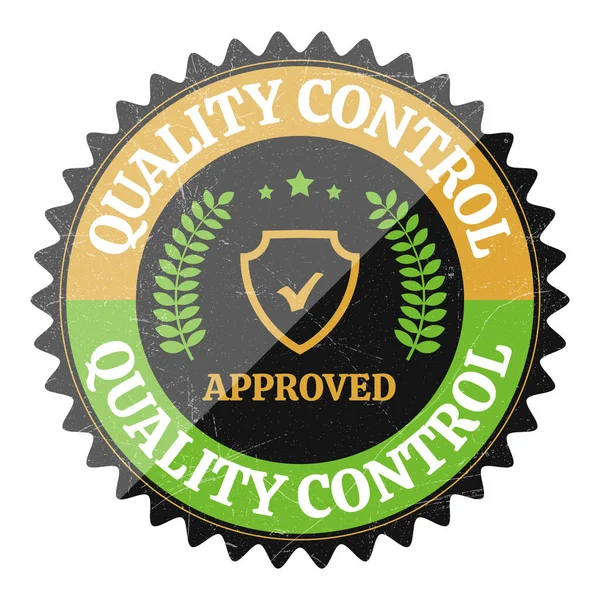 Quality Control Approved Stamp Badge Icon Seal Emblem Quality Assurance — стоковий вектор