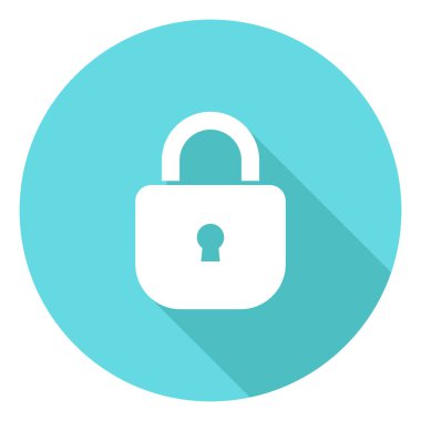 Simge Düz Vektörünü Kilitle, Asma Kilit Simgesi, Güvenlik Sembolü, Koruma Vektörü, Parola Vektörü, Güvenlik, Kilidi Aç, Tasarım Elementleri İllüstrasyonu