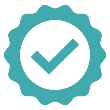 Onaylama İşareti, Tasarım Elementleri, Kontrol Listesi, Pozitif Düşünce İşareti, Doğru Yanıt, Doğrulanmış Rozet Düz Simgesi Vektör İlülasyonu