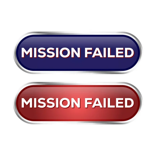 Mission Failed Rubber Stamp Failed Icon Failed Business Realistisches Glänzendes — Stockvektor