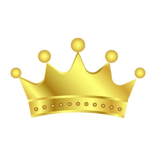 Golden King Queen Crown Icon Royals Princes Crown Symbol Design — Stock Vector