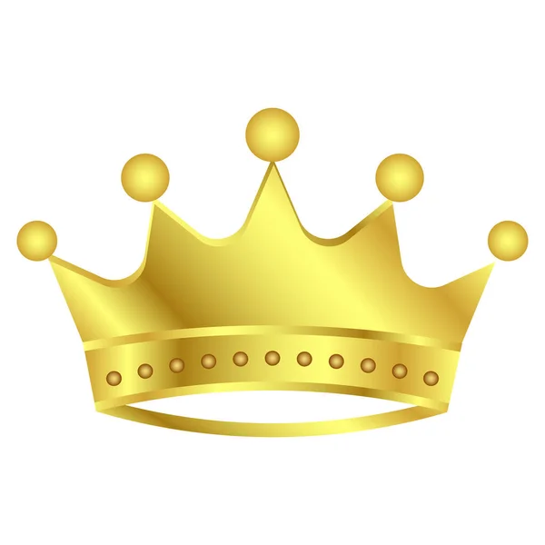 Gouden Koning Koningin Kroon Ikoon Royals Prinsen Kroon Symbool Design — Stockvector