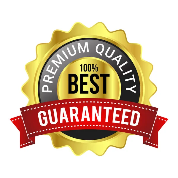 Alta Qualità Timbro Gomma Distintivo Etichette Migliore Qualità Garantita Emblema — Vettoriale Stock