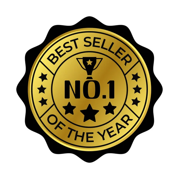Nejprodávanější Odznak Výherce Roku Znak Pečeť Etikety Razítko Pro Obchod — Stockový vektor