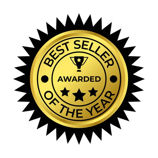 Beste Verkoper Van Het Jaar Winnaar Badge Embleem Label Seal — Stockvector