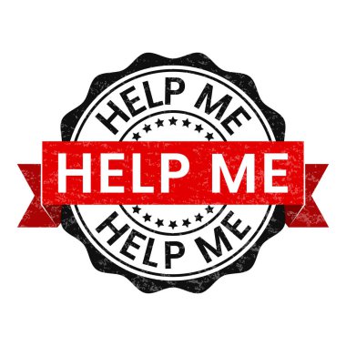 Simge Yardım Et, Vektöre Yardım Et, Rozetimi Destekle, El Vektörüne Yardım Et, Rozet, Damga, Lastik, Amblem, Mühür, Müşteri Hizmeti, Grunge desenli Siyah ve Beyaz Etiket