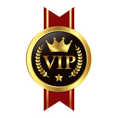 Parlak VIP Siyah Cam Etiket Altın Taç, VIP Gece Kulübü Üyeliği, Lüks Rozet Şablonu, Kral ve Kraliçe Taç Simgesi, Kraliyet Tasarım Elemanı