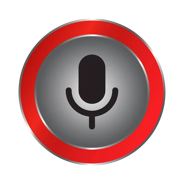 Vetor Ícone Microfone Voz Botão Ícone Podcast Transmissão Ícone Vetor — Vetor de Stock