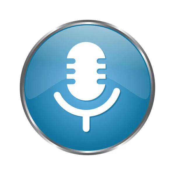 Vetor Ícone Microfone Voz Botão Ícone Podcast Transmissão Ícone Vetor — Vetor de Stock