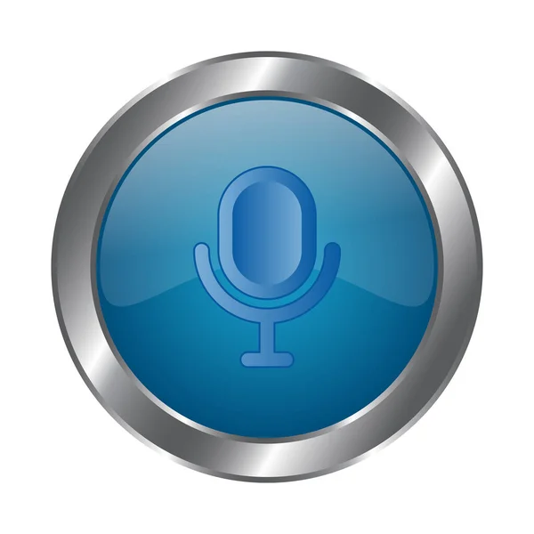 Vecteur Icône Microphone Bouton Air Voix Icône Podcast Diffusion Icône — Image vectorielle