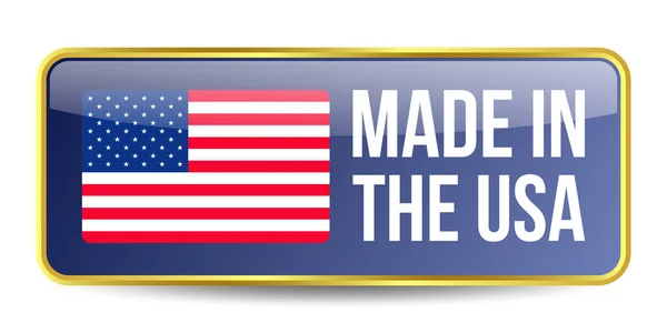 Glossy Made Usa Badge Made United States Made Usa Emblem — Stock Vector