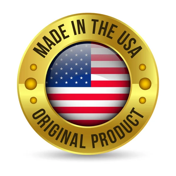 Odznaka Błyszcząca Made Usa Made United States Emblemat Made Usa — Wektor stockowy