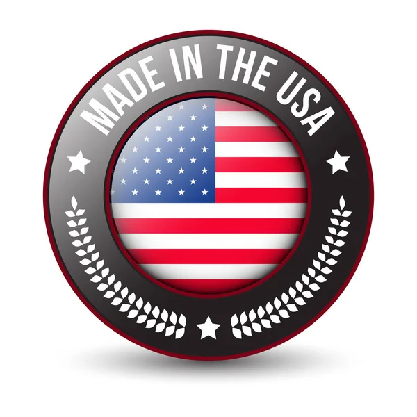 Glossy Made Usa Badge Made United States Made Usa Emblem — Stock Vector