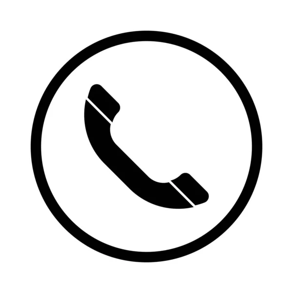 电话呼叫图标 旧电话图标 呼叫电话 技术设备 联系信息 通信符号 白色背景上孤立的趋势黑色符号 — 图库矢量图片