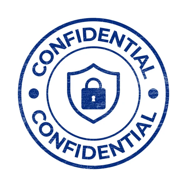 Selo Confidencial Borracha Selo Confidencial Emblema Confidencial Vetor Secreto Superior — Vetor de Stock