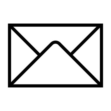 Zarf simgesi, E- posta Simgesi, Gelen Simgesi Şeffaf Arkaplanda Siyah ve Beyaz