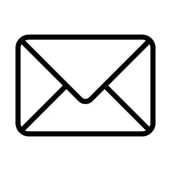 Envelop Icoon Mail Icoon Inbox Icoon Zwart Wit Transparante Achtergrond — Stockvector