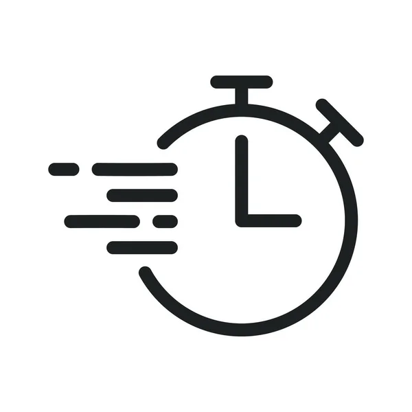 Ikona Szybkiego Zegara Szybki Czas Wektor Szybkiego Zegara Znak Czasowy — Wektor stockowy
