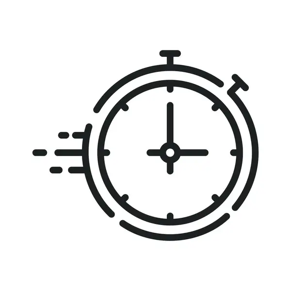 Fast Clock Timer Icon Quick Time Fast Delivery Timer Vector — Stock Vector